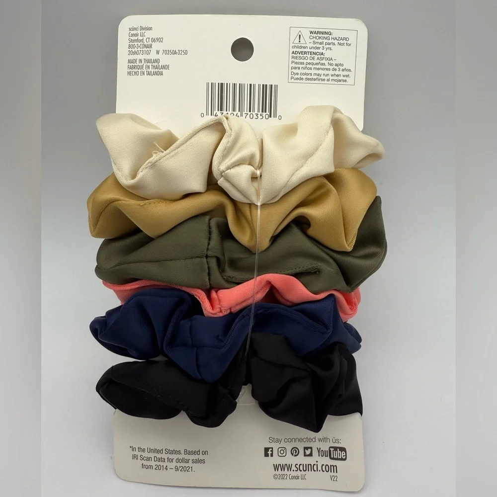 Scunci Multicolor Scrunchies 6 pcs SET NEW - Picture 2 of 2
